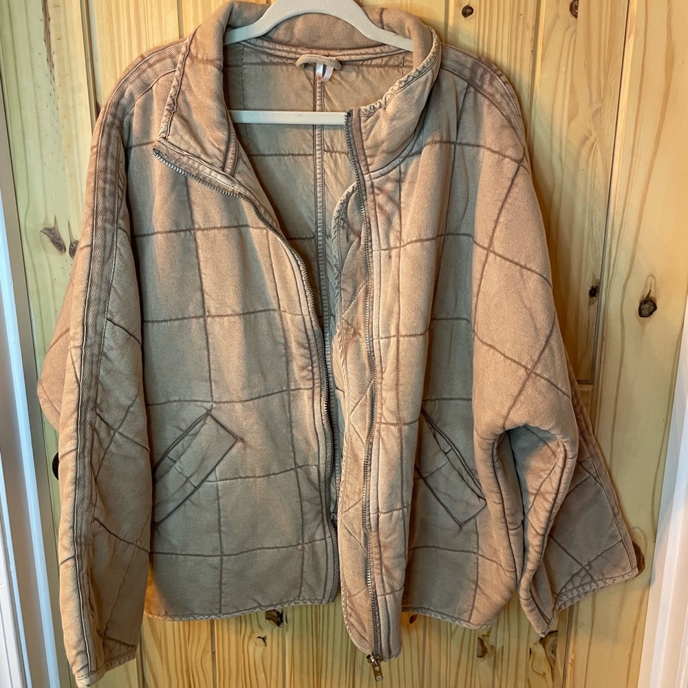 Free People Quilted Dolman-Sleeve Jacket